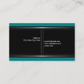 Silbermetallische schwarze aquamarine Visitenkarte (Rückseite)