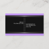 Silbermetallische schwarze lila Visitenkarten Visitenkarte (Rückseite)