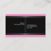 Silbermetallische Stifte schwarz-rosa Visitenkarte (Rückseite)
