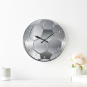 Silbermetallischer Effekt Fußball Star Große Wanduhr (Zuhause)