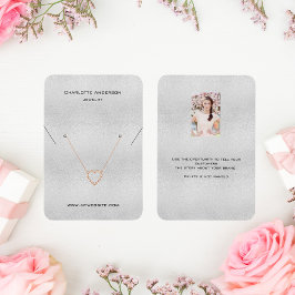 Silbermetallohrringe Markenkarte für Fotos