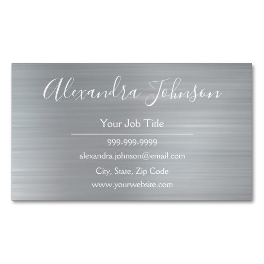 Silbermetallschicht Moderner Beruflich Magnetische Visitenkarte (Vorderseite)