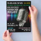 Silbermikrophon, Karaoke-Eventwerbung Flyer (Hand)