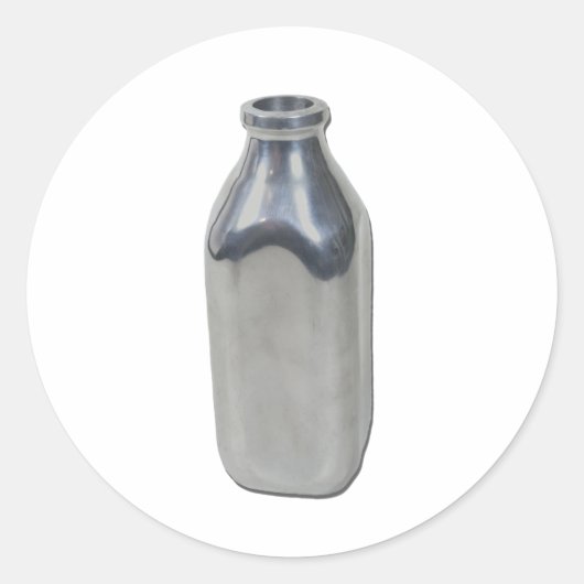 SilberMilchFlasche050111 Runder Aufkleber (Vorderseite)