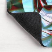 Silberminze in abstrakten Formen und graue Textur Mousepad (Ecke)