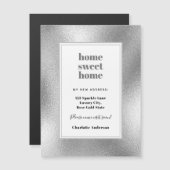 Silbermoderner Zuhause-Sweet-Zuhause-Bewegungmagne Magnetkarte (Vorne/Hinten)