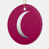 Silbermond - burgunder Hintergrund Keramik Ornament (Links)