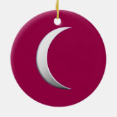 Silbermond - burgunder Hintergrund Keramik Ornament (Hinten)
