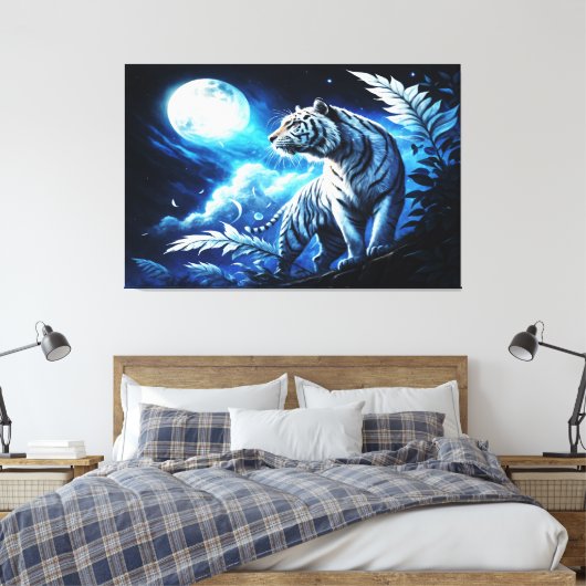 Silbermond Leinwanddruck (Insitu (Schlafzimmer))