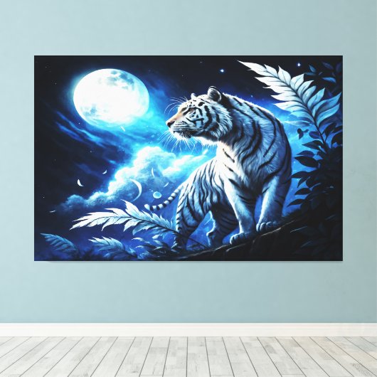 Silbermond Leinwanddruck (Insitu (Holzboden))