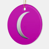 Silbermond - magentaler Hintergrund Keramikornament (Links)