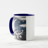 Silbermond mit weißen Blüten Tasse (Vorderseite Links)