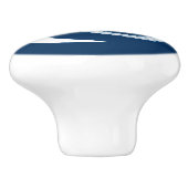 Silbermond-Spirale auf Marineblau Keramikknauf (Seitenansicht)