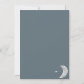 Silbermond Sterne Blaues Aquarell Foto Geburt Ankündigung (Rückseite)