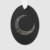 Silbermond und schwarzer keltischer Halbmond Ornament (Vorderseite)