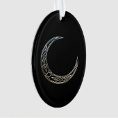 Silbermond und schwarzer keltischer Halbmond Ornament (Vorderseite)