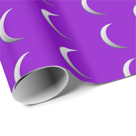 Silbermonde - lila Hintergrund Geschenkpapier (Rolleneckpunkt)