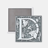 Silbermonogramm -G geblüht Magnet (Vorderseite/Rückseite)