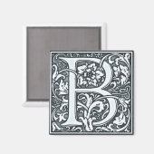 Silbermonogramm geblüht - B Magnet (Vorderseite/Rückseite)
