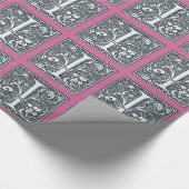 Silbermonogramm geblüht - I Geschenkpapier (Ecke)