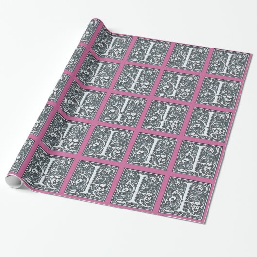 Silbermonogramm geblüht - I Geschenkpapier (Ungerollt)