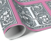 Silbermonogramm geblüht - I Geschenkpapier (Rolleneckpunkt)