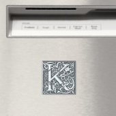 Silbermonogramm geblüht - K Magnet (In Situ (Geschirrspüler))