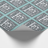 Silbermonogramm geblüht - L Geschenkpapier (Ecke)