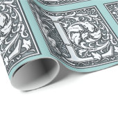 Silbermonogramm geblüht - L Geschenkpapier (Rolleneckpunkt)