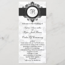 Silbermonogramm-Hochzeitsprogramm