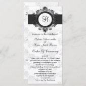 Silbermonogramm-Hochzeitsprogramm Programm (Vorne/Hinten)