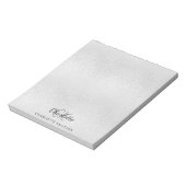 Silbermonogramm-Initialen Name metallisch Notizblock (Rotiert)