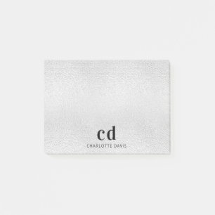 Silbermonogramm Initialen Name Post-it Klebezettel