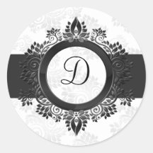 Silbermonogramm-Umschlag Aufkleber