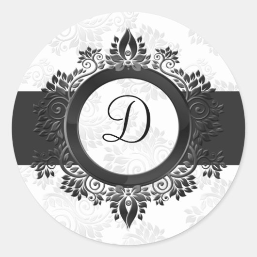 Silbermonogramm-Umschlag Aufkleber (Vorderseite)