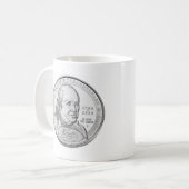 Silbermünze Benjamin Franklins Kaffeetasse (Vorderseite Links)
