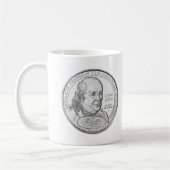 Silbermünze Benjamin Franklins Kaffeetasse (Links)