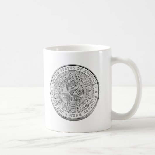 Silbermünze Benjamin Franklins Kaffeetasse (Rechts)