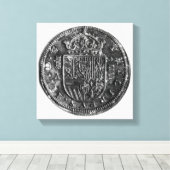 Silbermünze Leinwanddruck (Insitu (Holzboden))