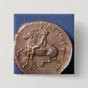 Silbermünze von Philip II von Macedon Button