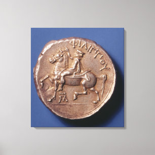 Silbermünze von Philip II von Macedon Leinwanddruck