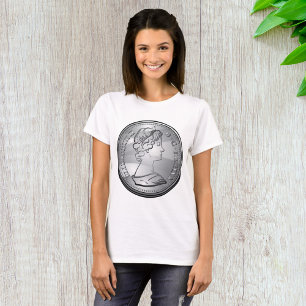 Silbermünzen-Königinnen-Porträt T-Shirt