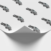 Silbermuskelwagen Geschenkpapier (Ecke)