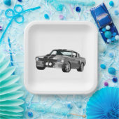 Silbermuskelwagen Pappteller (Party)