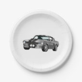 Silbermuskelwagen Pappteller (Vorderseite)