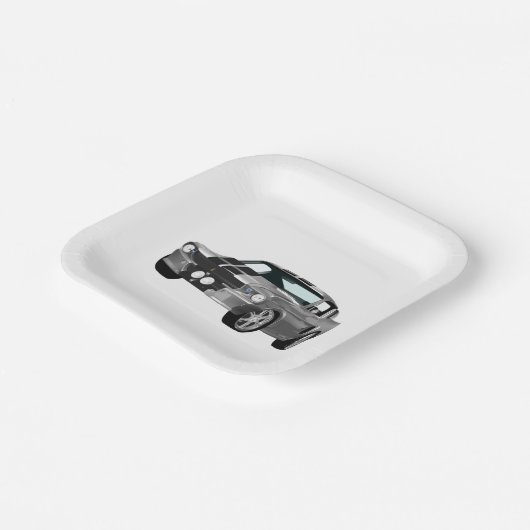 Silbermuskelwagen Pappteller (Gewinkelt)