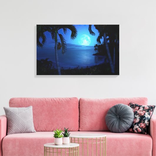 Silbernacht Leinwanddruck (Insitu (Wohnzimmer))