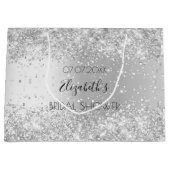 Silbername Brautparty Große Geschenktüte (Vorderseite)