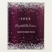 Silbername des Burgunder Glitzer 2026 Planer (Vorderseite)