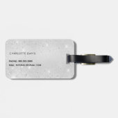 Silbername des Glitzer glamourös Gepäckanhänger (Rückseite horizontal)